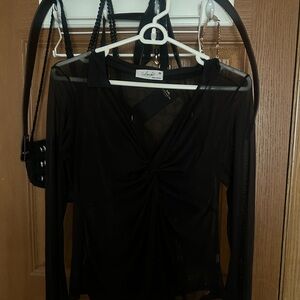 Black Sheer Top